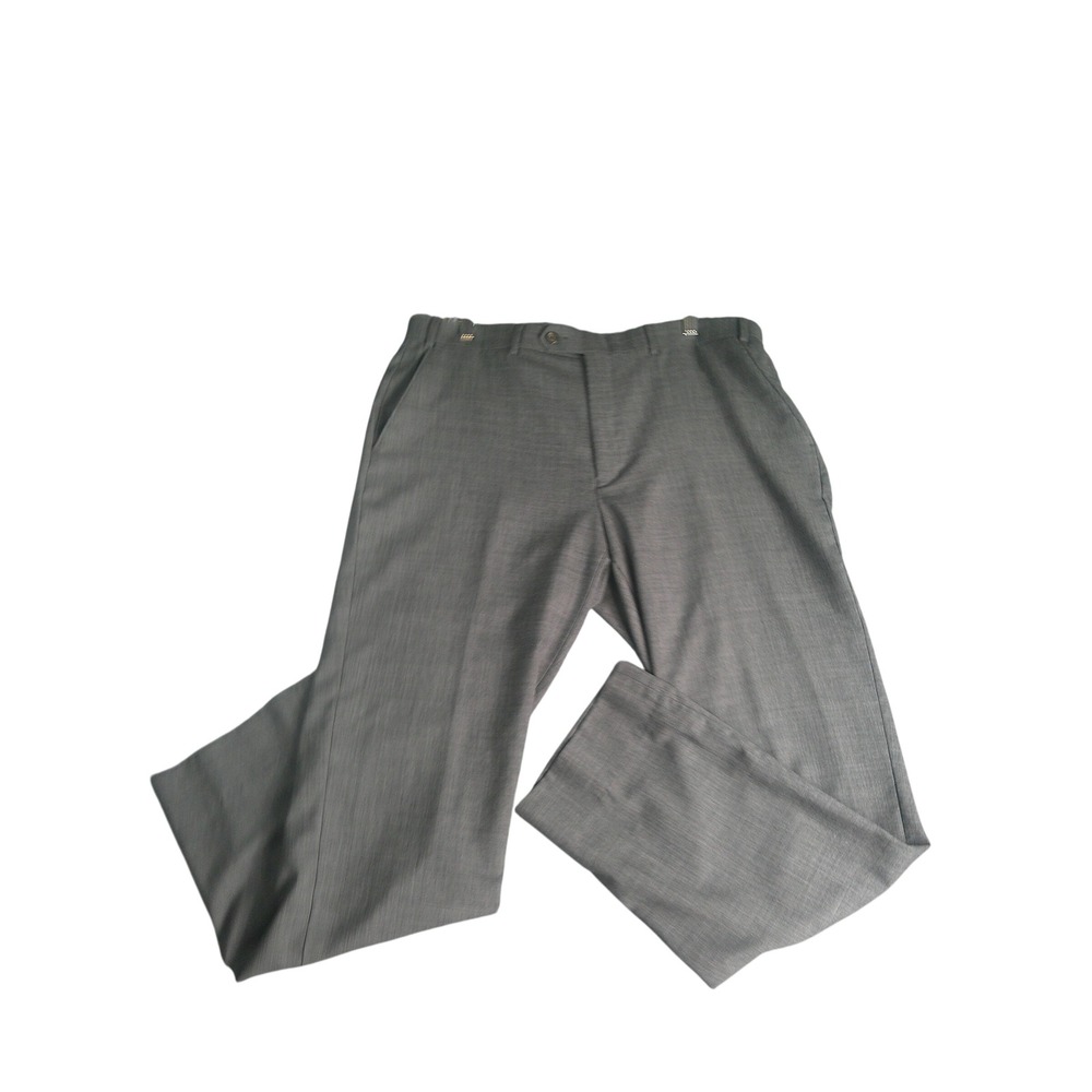 Lauren Ralph Lauren Men's 38x32 Gray 100% Wool Dress Pants Flat Front Trousers